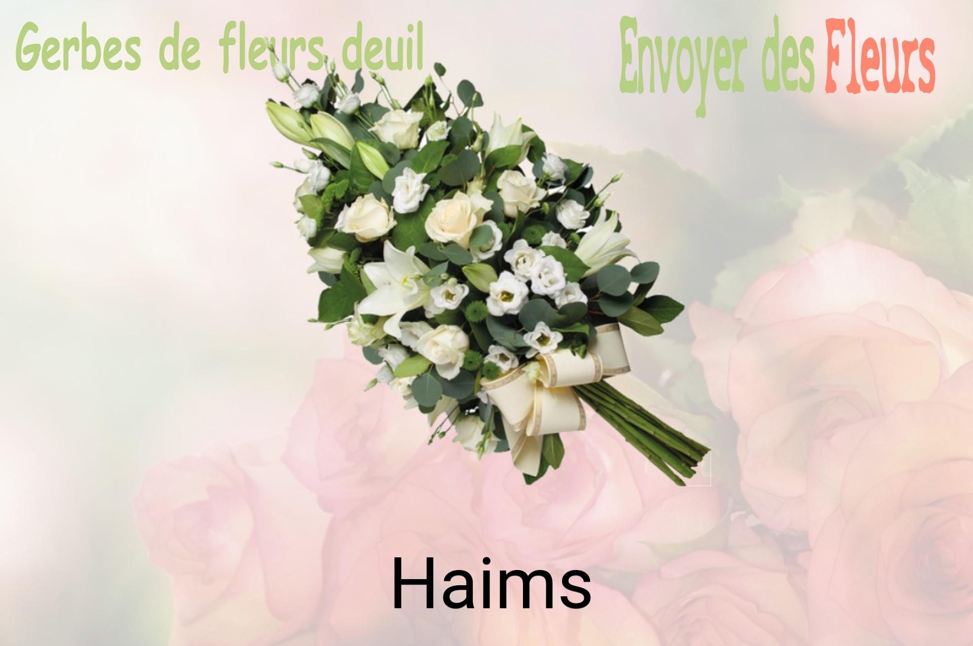 Gerbe de fleurs de deuil livrée à Haims